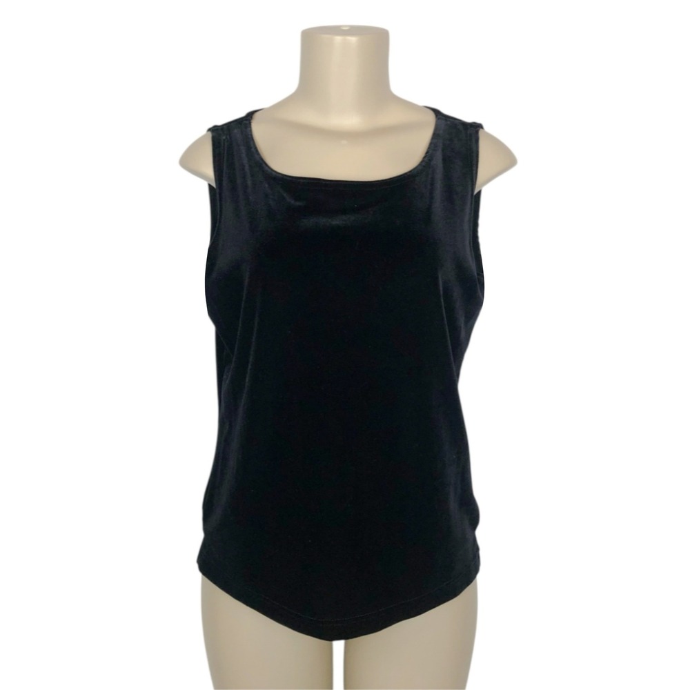 Vintage French Laundry Black Velvet Tank Top Size M Gothic Whimsigoth 90s Witchy